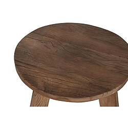 Avis Pegane Table d'appoint ronde en bois recyclé coloris naturel - diamètre 60 x Hauteur 45 cm