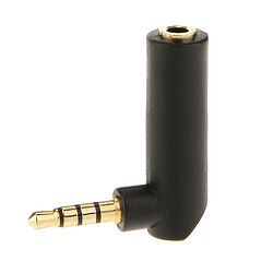 Adaptateur 3.5mm Mâle Jack à Femelle Angle Droit De L'audio Numérique 4 Pôles