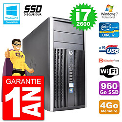 PC HP 6300 MT Intel Core i7-2600 RAM 4Go SSD 960Go Graveur DVD Wifi W7 - Occasion