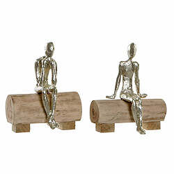 Figurine Décorative DKD Home Decor Marron Résine Bois de manguier (2 pcs) (17 x 12 x 21 cm)