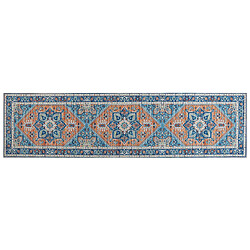 Beliani Tapis bleu et orange 80 x 300 cm RITAPURAM