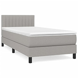 vidaXL Sommier à lattes de lit avec matelas Gris clair 100x200cm Tissu