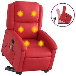 vidaXL Fauteuil inclinable de massage Rouge Similicuir