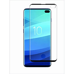 Muvit Verre de protection d'écran pour Samsung Galaxy S10 Plus Incurvé Antichoc Noir transparent