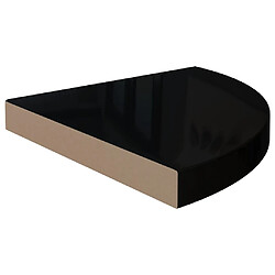 Avis vidaXL Étagères d'angle flottantes 2pcs noir brillant 35x35x3,8 cm MDF