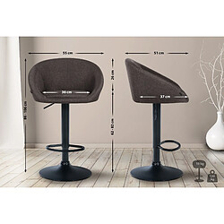 Avis Decoshop26 Tabouret de bar assise pivotante à 360° hauteur réglable en tissu gris foncé piètement en métal noir 10_0004773