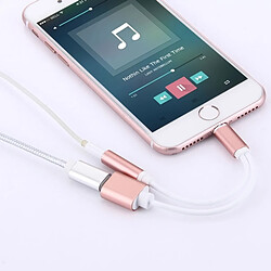 Acheter Wewoo Adaptateur Câble de chargeur 10 cm Lightning 8 broches femelle et audio vers mâle Lightning 8 broches pour iPhone 7 7 Plus, 6s 6 Plus, 6 6 Plus, prise en charge iOS 10.3.1 (or rose)