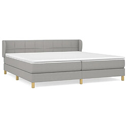 Maison Chic Lit Adulte - Lit simple Lit à sommier tapissier avec matelas moelleux - Meuble de Chambre - Gris clair 200x200cm Tissu -MN61987