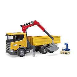 Bruder Camion de chantier Scania Super 560R avec grue et 2 palettes