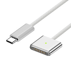 Apple Câble pour MacBook USB C vers MagSafe 3 Nylon Tressé 2m LED Original Blanc