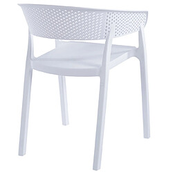 Pegane Lot de 4 fauteuils en polypropylène coloris blanc - Longueur 54 x profondeur 50,5 x hauteur 73,50 cm