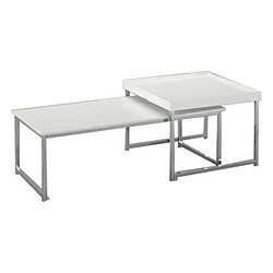 Table Basse DKD Home Decor Blanc Argenté Acier Bois MDF 110 x 48 x 45 cm