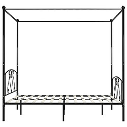 Avis vidaXL Cadre de lit sans matelas avec baldaquin noir 200x200 cm métal