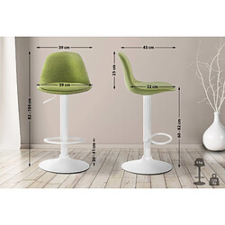 Non Tabouret de bar Kiel tissu blanc