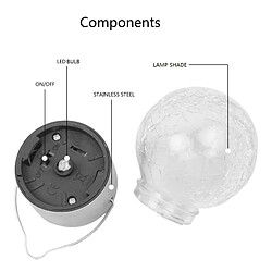 Wewoo LED Avec panneau solaire Couleur RVB Suspension extérieure Lumineuse Lampe de boule regard en cristal brillant