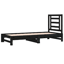 Avis vidaXL Lit coulissant sans matelas noir 2x(90x200) cm