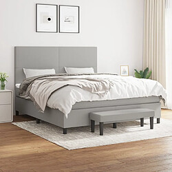 Maison Chic Lit Adulte - Lit simple Lit à sommier tapissier avec matelas moelleux - Meuble de Chambre - Gris clair 160x200cm Tissu -MN74520