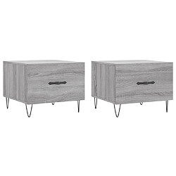 vidaXL Tables basses 2 pcs sonoma gris 50x50x40 cm bois d'ingénierie