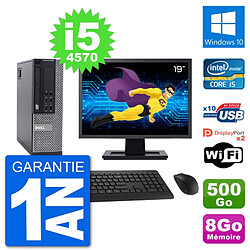 PC Dell 9020 SFF Ecran 19" Intel i5-4570 RAM 8Go Disque 500Go Windows 10 Wifi - Occasion