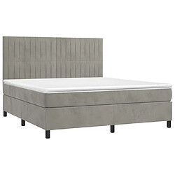 Avis Maison Chic Lit Adulte - Lit simple Lit à sommier tapissier et matelas moelleux - Meuble de Chambre - Gris clair 160x200cm Velours -MN32791