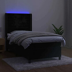 Avis Sommier à lattes,Cadre à lattes de lit pour Adulte matelas et LED Noir 80x200cm Velours -MN67391