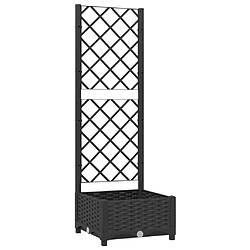 Maison Chic Jardinière,Bac à fleurs avec treillis - pot de fleur Noir 40x40x121,5 cm PP -GKD21750