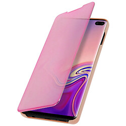 Avizar Housse Samsung Galaxy S10 Plus Étui Miroir Clapet translucide rose gold