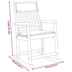 Acheter vidaXL Chaise à bascule avec coussins bois massif d'acacia