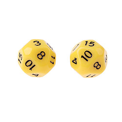 Avis 10pcs 16 faces d16 14mm acrylique opaque dés pour jeu de rôle rpg jaune