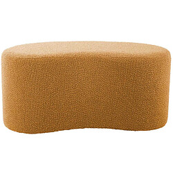 Avis LEITMOTIV Pouf en tissu bouclette Ada Wave jaune ocre.