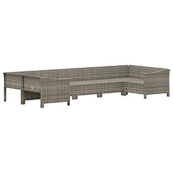 Acheter Maison Chic Salon de jardin 7 pcs + coussins - Mobilier/Meubles de jardin - Table et chaises d'extérieur Gris Résine tressée -MN83550