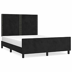 Maison Chic Cadre/structure de lit avec tête de lit pour adulte - Lit Moderne Chambre Noir 140x200 cm Velours -MN24210