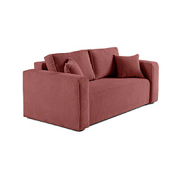 Bestmobilier Topaze - canapé droit 2 places - en velours texturé Topaze - canapé droit 2 places - en velours texturé - Rose