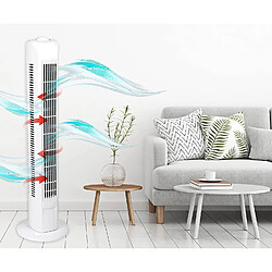 VENTILATEUR TOUR BLANC VENTILATEUR COLONNE - 3 VITESSES - OSCILLATION - SILENCIEUX - 45 W+Argon pas cher