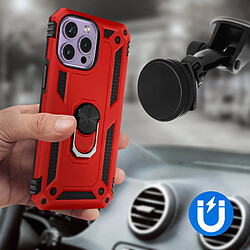 Avizar Coque pour iPhone 14 Pro Max Hybride Bague de maintien Support Vidéo rouge pas cher