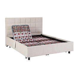 Acheter Vente-Unique Lit électrique de relaxation déco tout plots + matelas mémoire de forme - 2 x 90 x 200 cm - Tissu - Beige - EREGA de DREAMEA