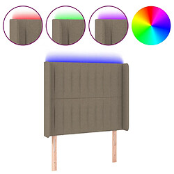 Maison Chic Tête de lit scandinave à LED,meuble de chambre Taupe 83x16x118/128 cm Tissu -MN25266