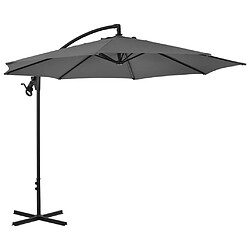 Helloshop26 Parasol meuble de jardin en porte-à-faux avec poteau acier 300 cm anthracite 02_0008648