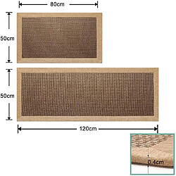 Tapis de Cuisine Lavables et Antidérapants Marron 50x120cm