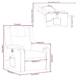 vidaXL Fauteuil de massage inclinable électrique marron similicuir pas cher