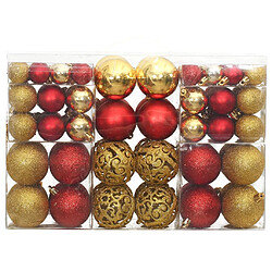 vidaXL Boules de Noël 100 pcs doré et rouge bordeaux 3 / 4 / 6 cm