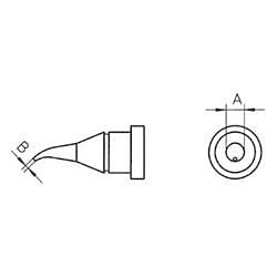 Panne de fer à souder ronde court coudée 2mm Weller LT-1X