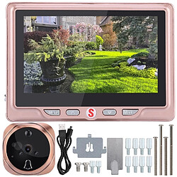 Avis Wewoo Portier vidéo Visiophone sans fil Interphone 4,3 pouces LCD porte caméra enregistrable enregistrement détection de mouvement oeil sonnette or