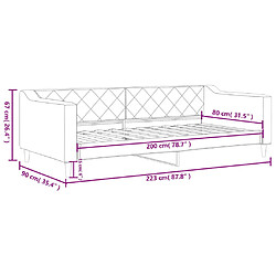 vidaXL Lit de repos sans matelas crème 80x200 cm tissu pas cher