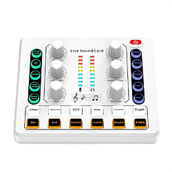 Table De Mixage Bluetooth Pour Enregistrement Et Chant En Direct Blanc YONIS