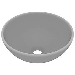 vidaXL Lavabo rond de luxe de salle Gris clair mat 32,5x14cm Céramique