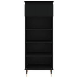 Maison Chic Armoire à Chaussures Noir,Meuble de Rangement à Chaussures 40x36x105 cm Bois d'ingénierie -MN86030 pas cher