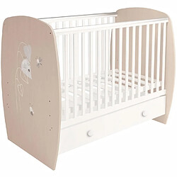 POLINI KIDS NEVA LIT AVEC TIROIR AMIS ZEN BLANC/NATUREL