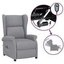 vidaXL Fauteuil inclinable électrique à oreilles gris clair tissu