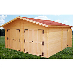 Garage double 42.16 m2 bois naturel - vn6262 - HABRITA